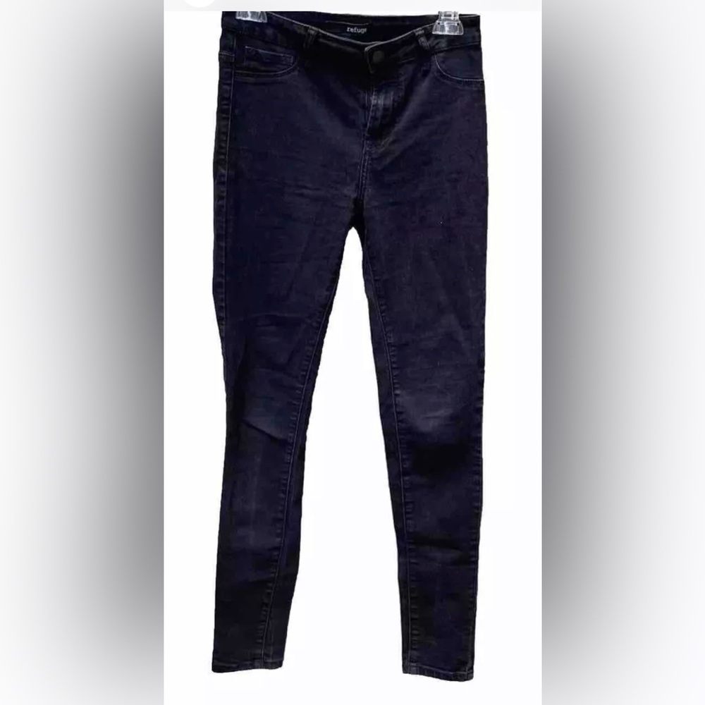 REFUGE Black High Waisted Slim Skinny Leggings Jeans Zip Closure Sz 4/27